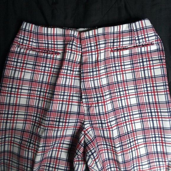 Vintage Levi's Sta-Prest Gals Plaid Polyester Pants Flared - Picture 4 of 8